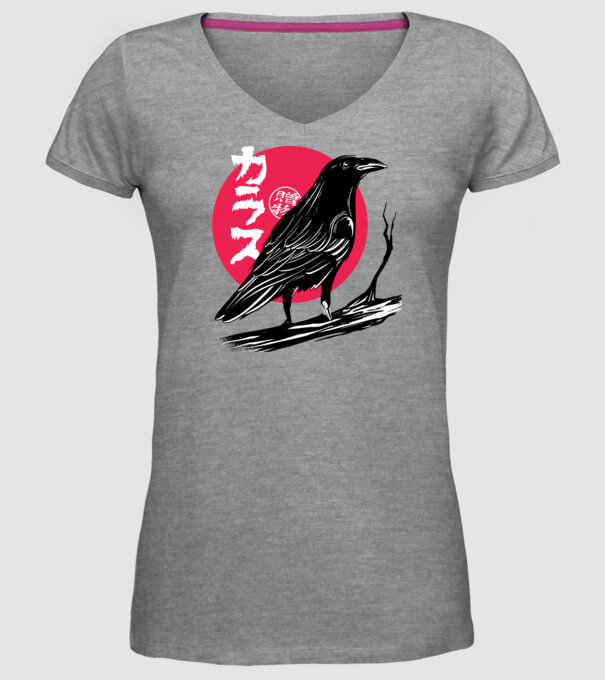 Cioară model gri pe tricou