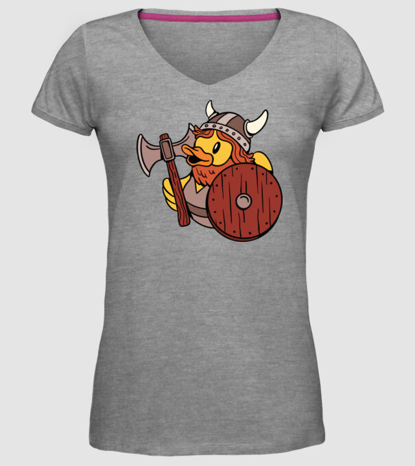 Rățușcă de cauciuc Viking model gri pe tricou