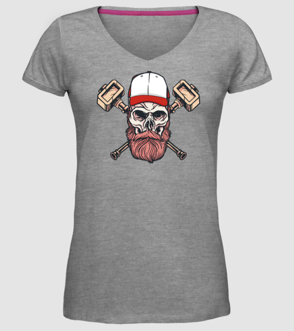 Craniu Viking model gri pe tricou