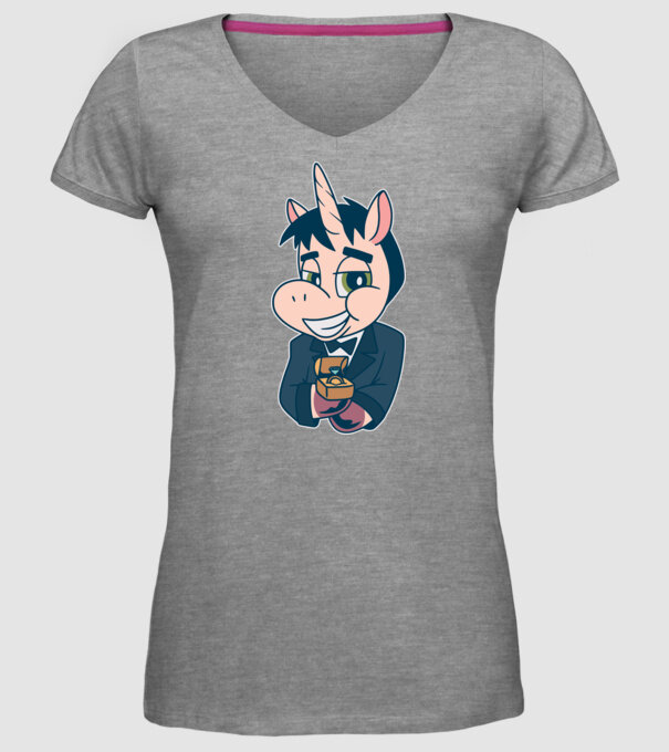 Mire unicorn model gri pe tricou
