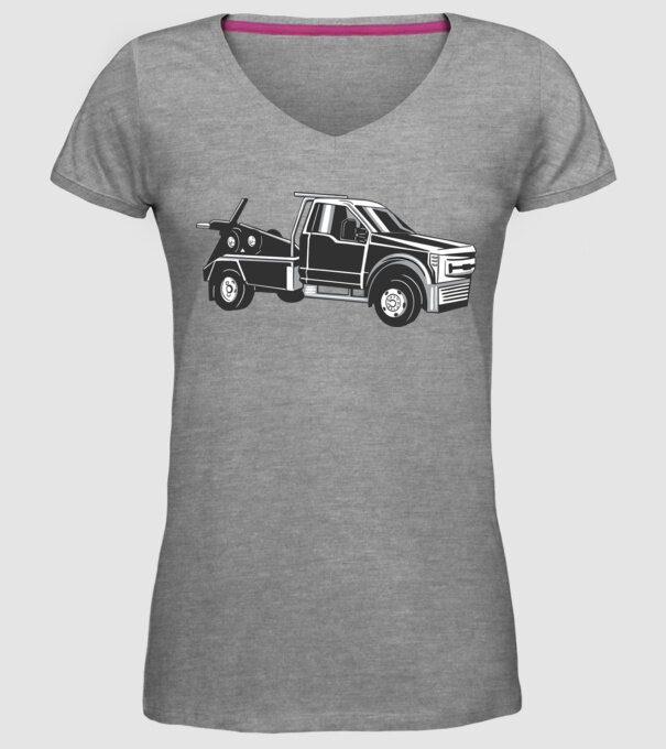 Mașină de remorcare model gri pe tricou