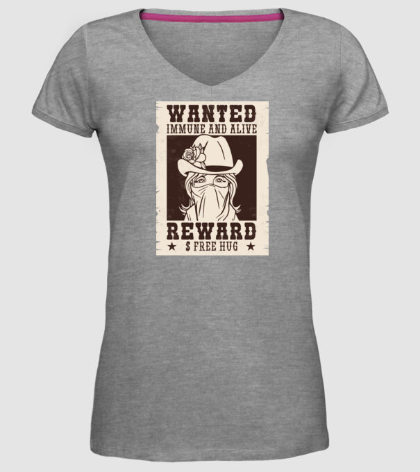 Afiș Wanted - Îmbrățișări gratuite model gri pe tricou