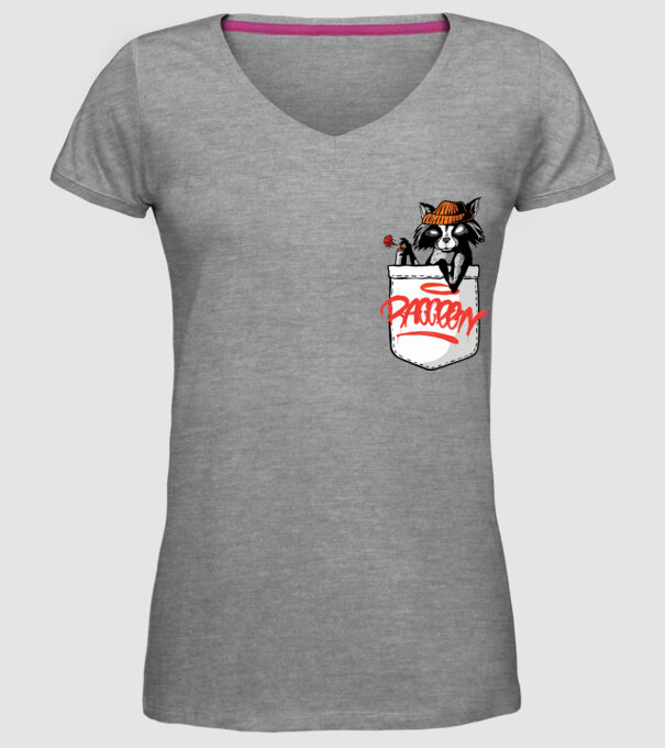 Raton de buzunar model gri pe tricou