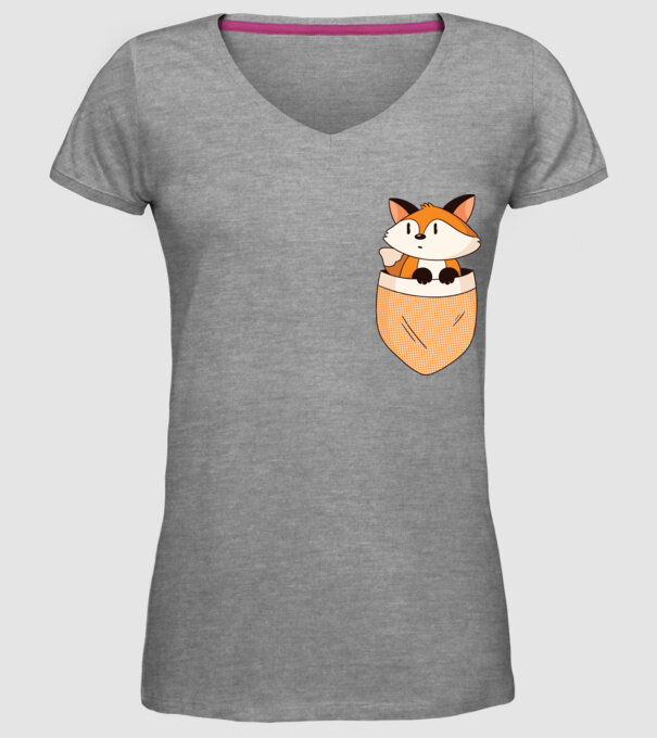 Vulpe de buzunar model gri pe tricou