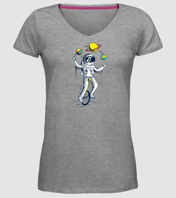 Jongler Astronaut model gri pe tricou