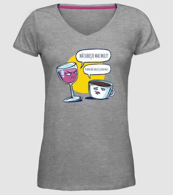 mă iubește mai mult! - pe mine mă iubește și mai mult... model gri pe tricou