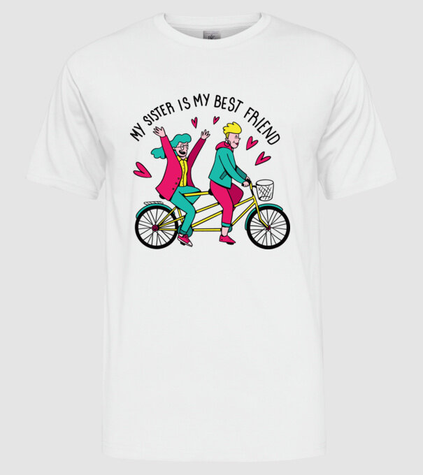 Sora mea este cea mai bună prietenă model alb pe tricou