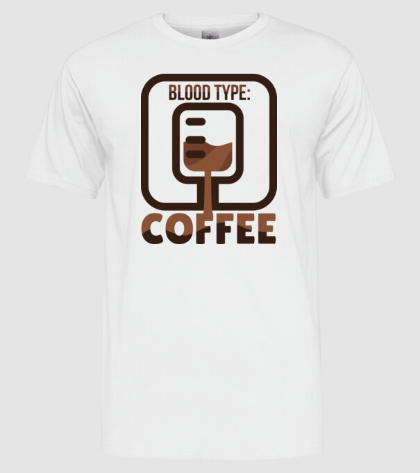 Grupa mea de sânge este cafeaua model alb pe tricou