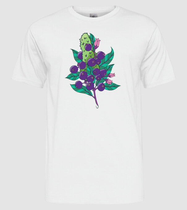 Arbust de afine model alb pe tricou