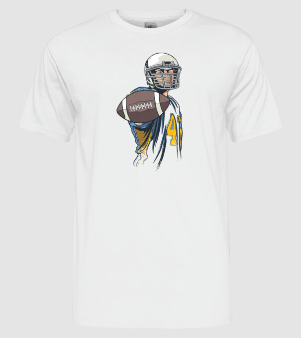 Jucător de fotbal American model alb pe tricou