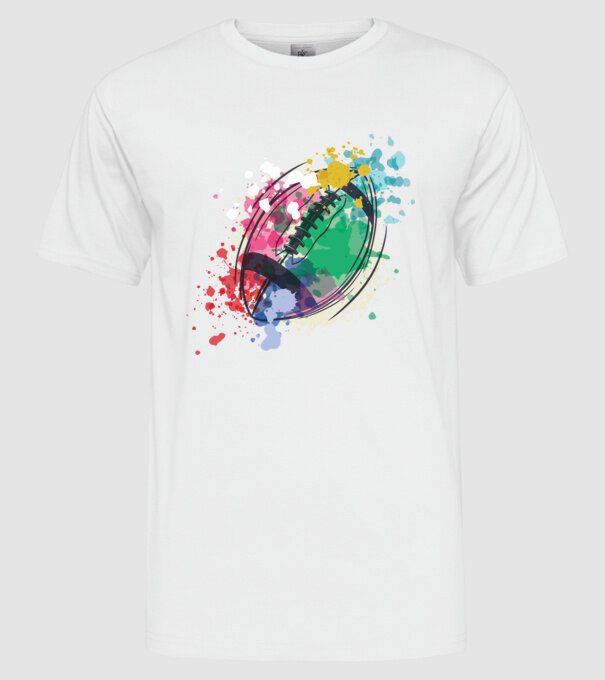 Fotbal american Acuarelă model alb pe tricou