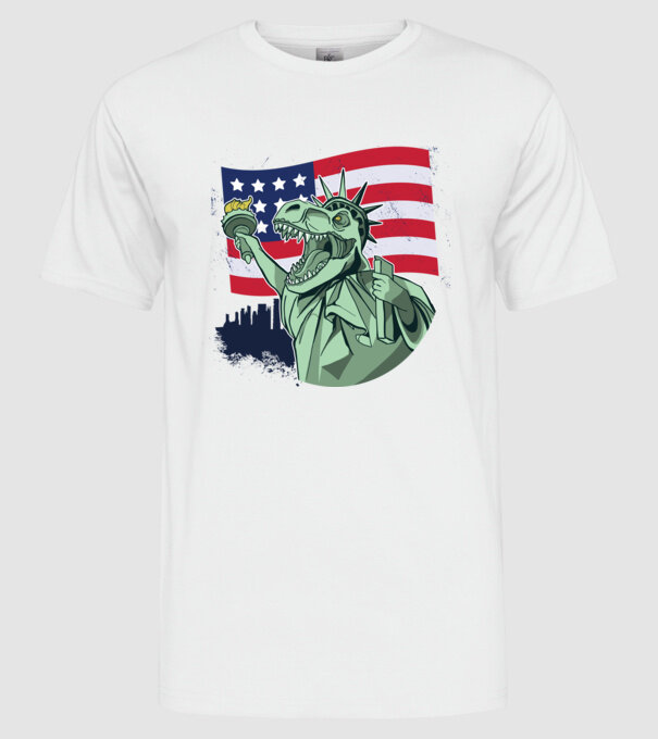 Ziua Independenței americane 4 iulie T-rex model alb pe tricou