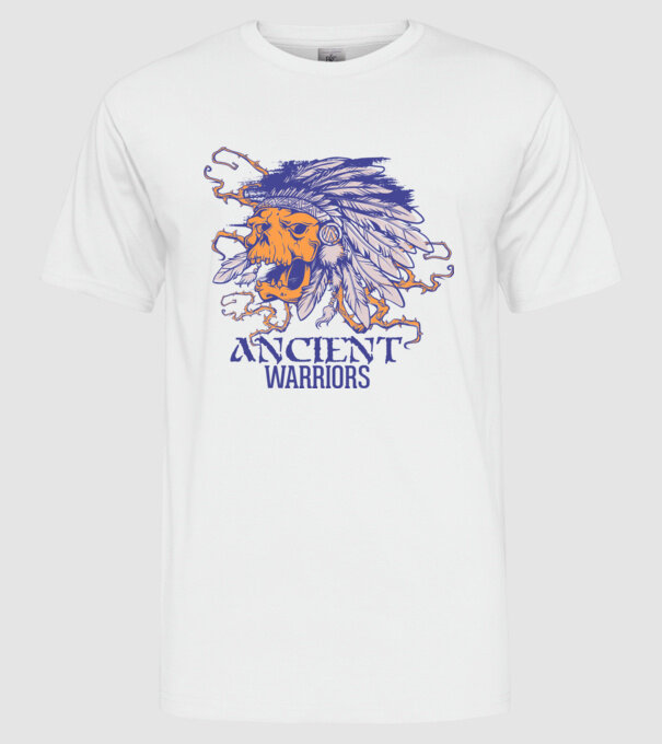 Ancient Warriors model alb pe tricou