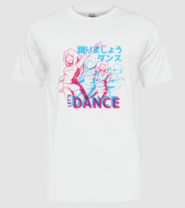 Anime Dance model alb pe tricou