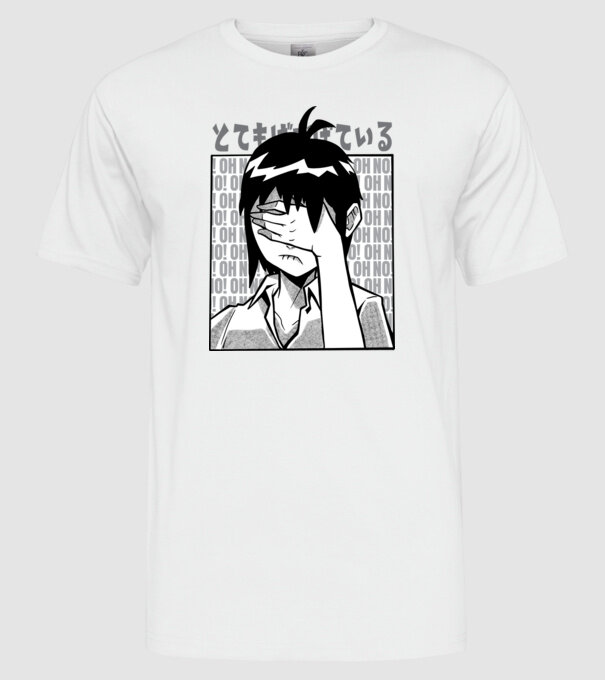 Cap Anime model alb pe tricou