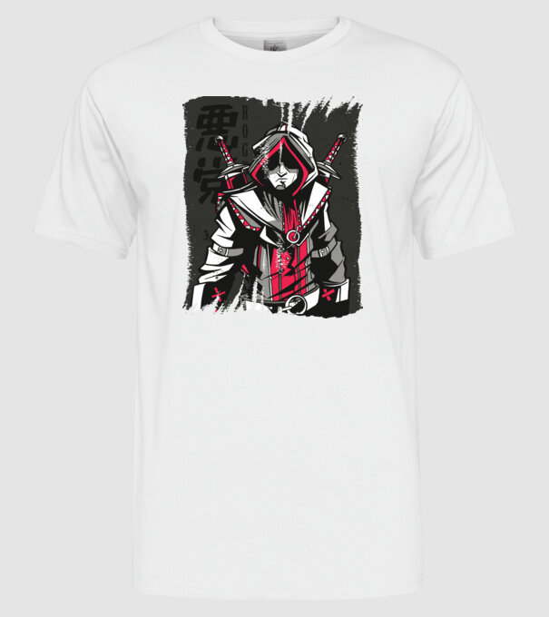 Războinic Anime model alb pe tricou