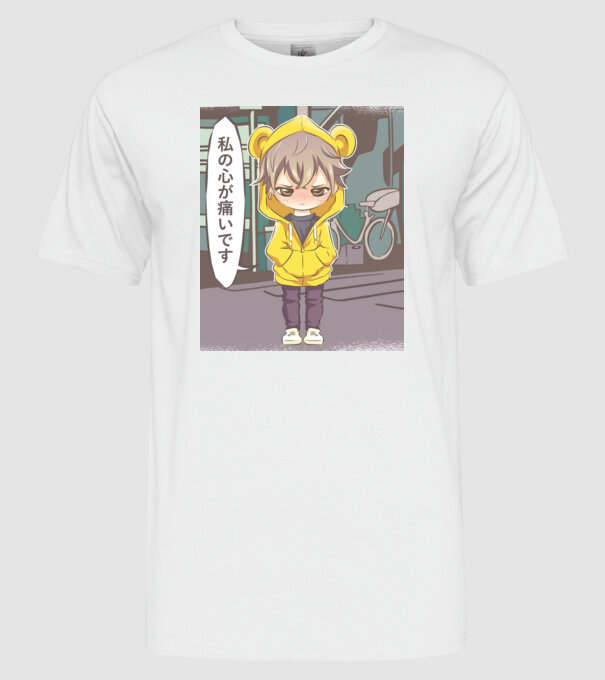 Anime Manga scenă model alb pe tricou