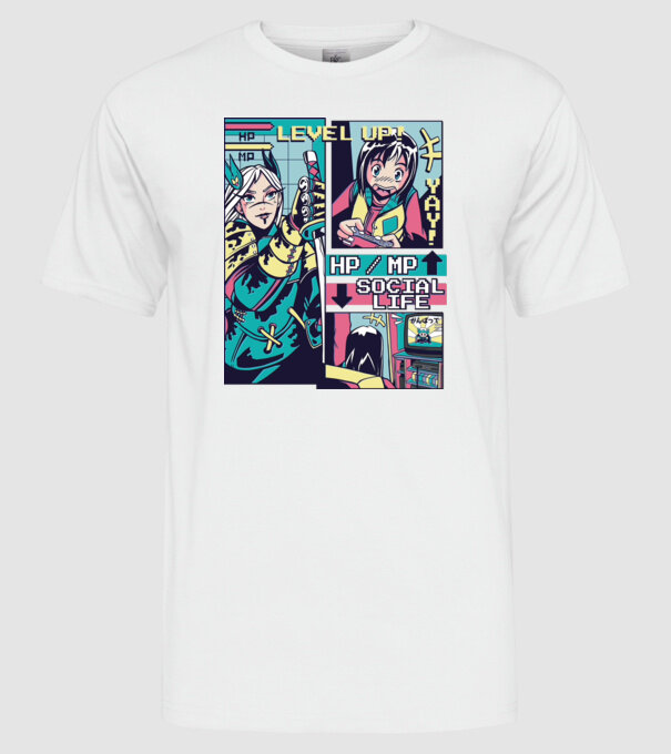 Anime Vaporwave benzi desenate model alb pe tricou