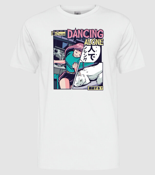 Anime Vaporwave benzi desenate model alb pe tricou