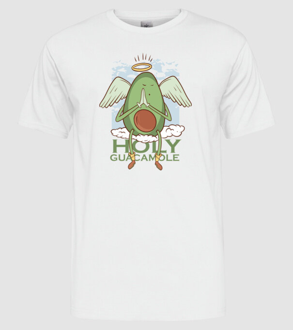 Rai avocado model alb pe tricou