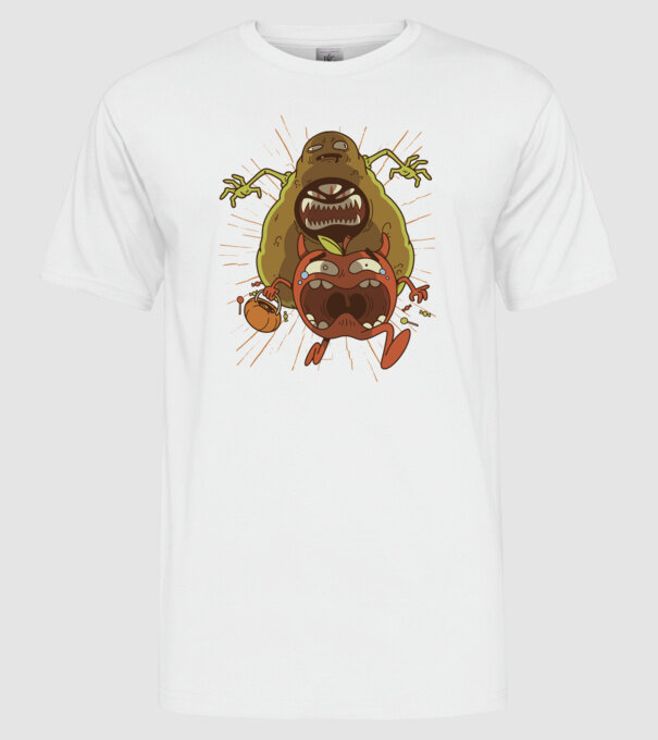 Monstru Avocado model alb pe tricou