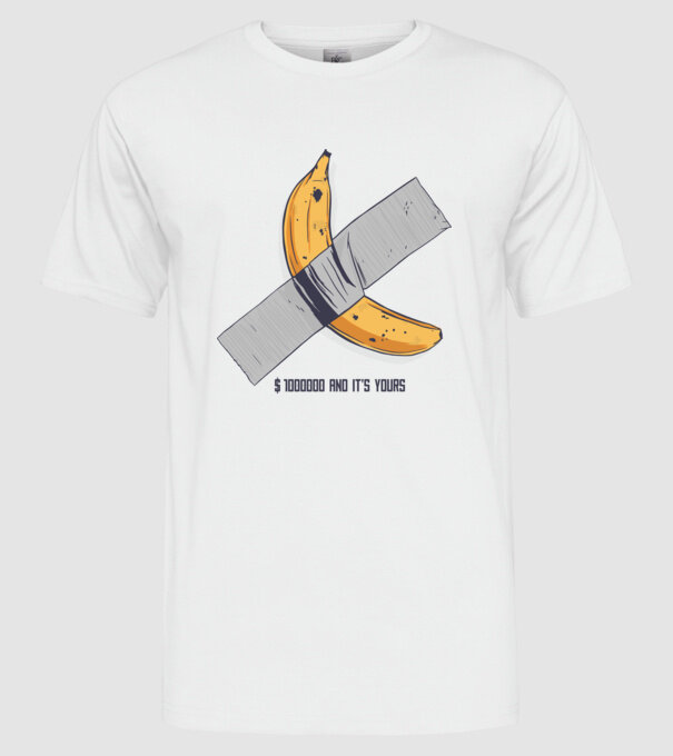 Ultima banană model alb pe tricou