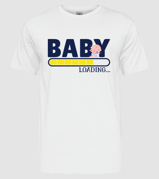 Baby is loading - tricou amuzant pentru mămici model alb pe tricou