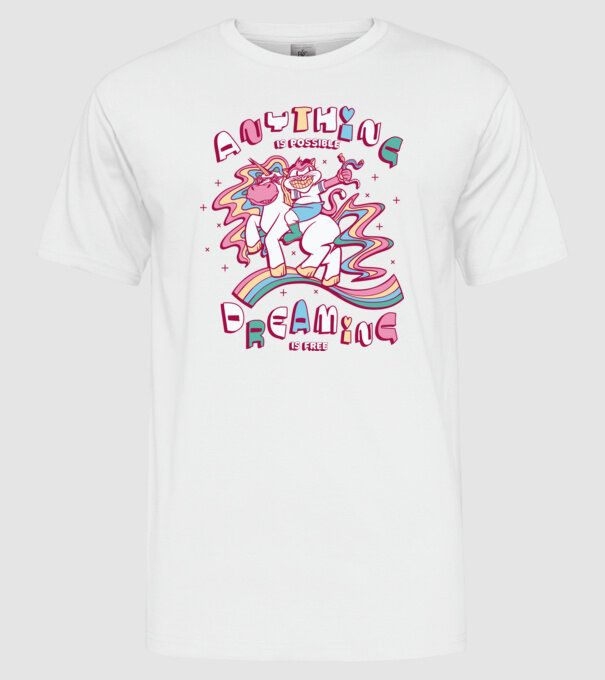 Orice este posibil Unicorn model alb pe tricou