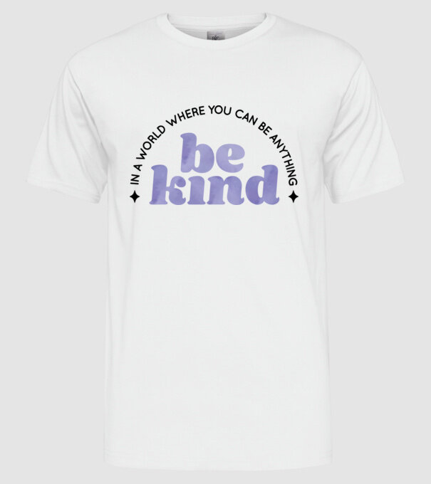 Be kind model alb pe tricou