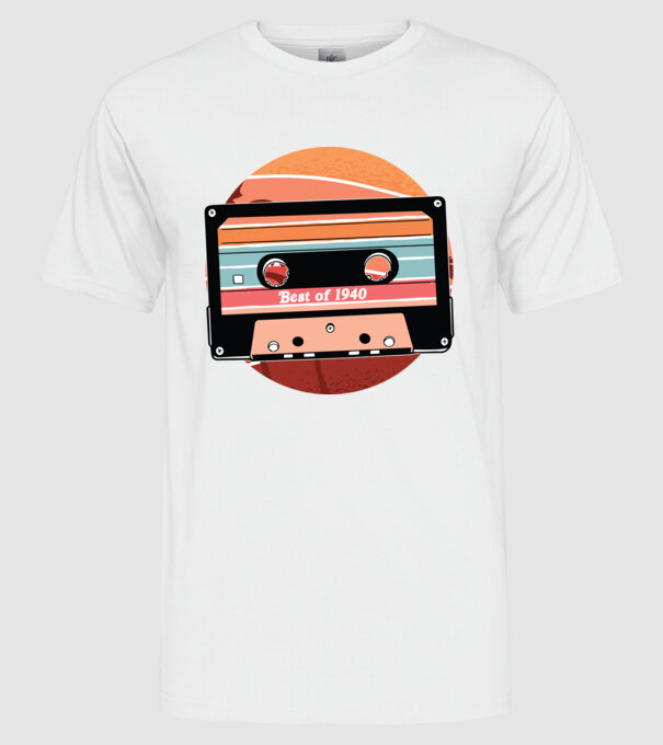 Best of 1940 retro Tape Birthday model alb pe tricou