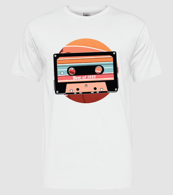 Best of 1955 retro Tape Birthday model alb pe tricou