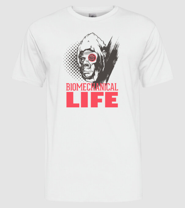 Biomechanical Life 2 model alb pe tricou
