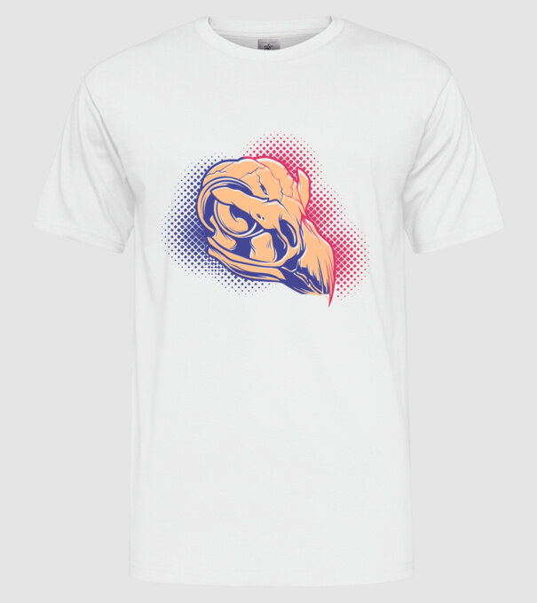 Bird skull model alb pe tricou