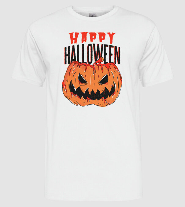Happy Halloween Pumpkin model alb pe tricou