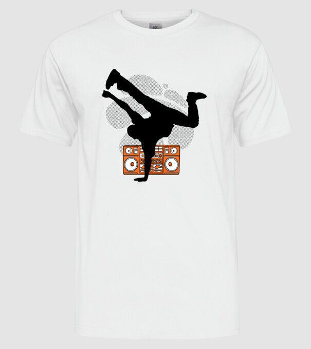 Dansator Break model alb pe tricou