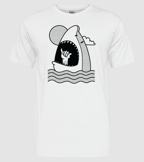 Rechin Aloha model alb pe tricou