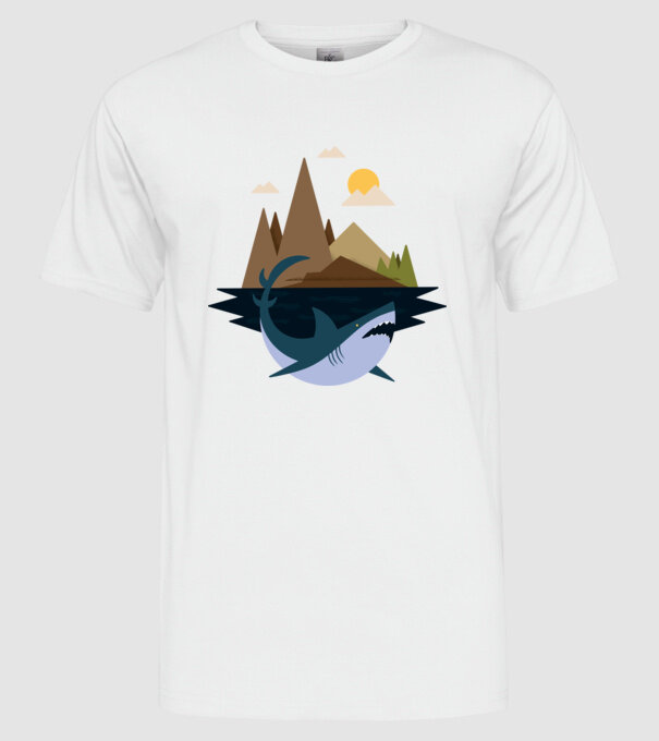 Rechin Natură model alb pe tricou
