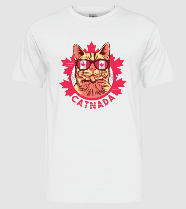 Catnada model alb pe tricou