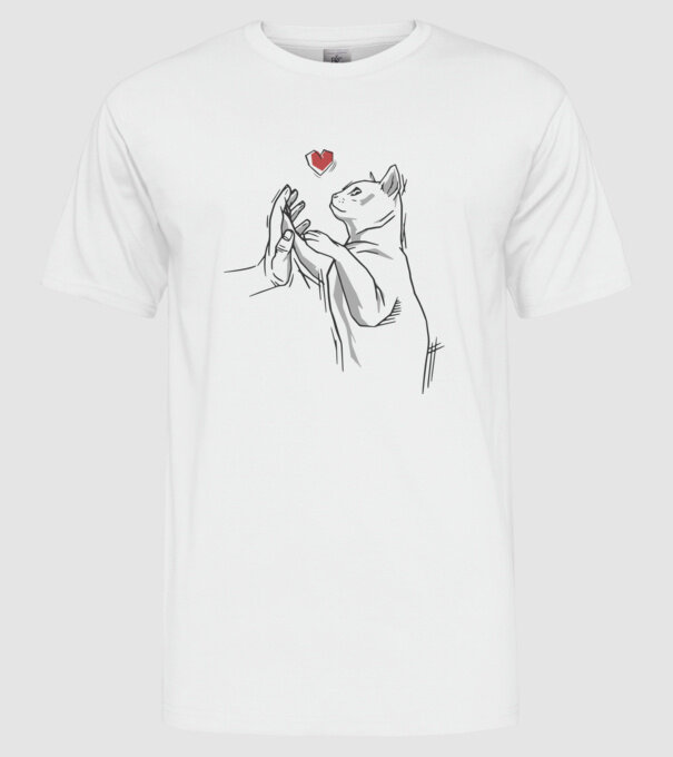 Prietenie Pisică Cal model alb pe tricou
