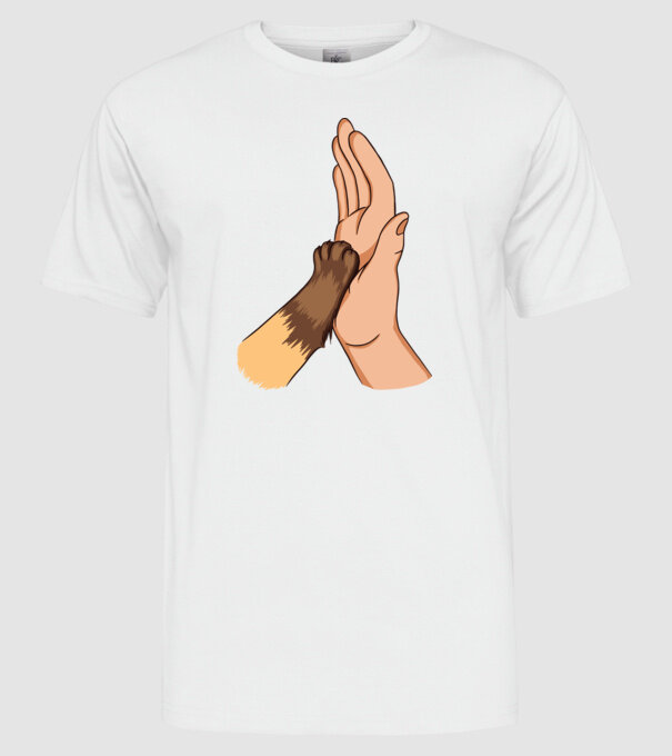 Labă de Pisică model alb pe tricou