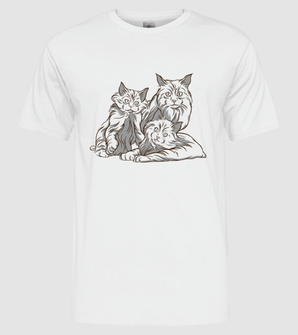 Pisicuțe model alb pe tricou