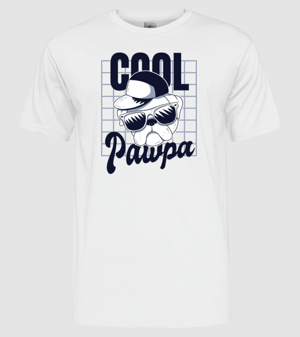 Cool Pawpa model alb pe tricou