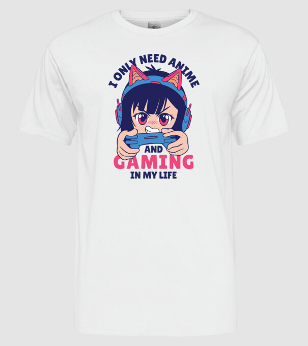 Am nevoie doar de Anime și Jocuri model alb pe tricou
