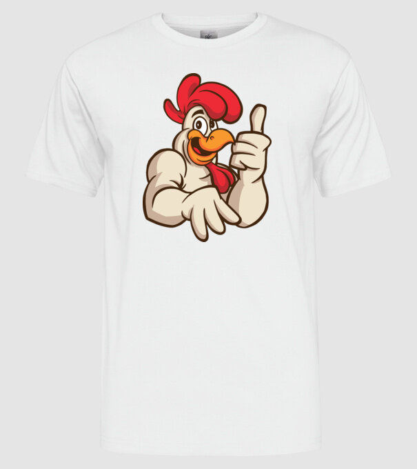 Pui model alb pe tricou