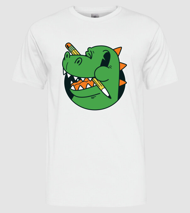 Elev Dinozaur drăguț model alb pe tricou