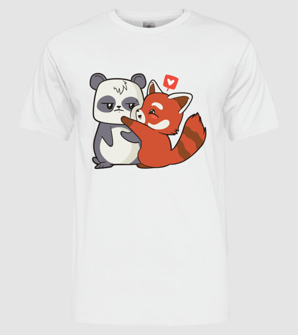 Panda drăguț Dragoste model alb pe tricou