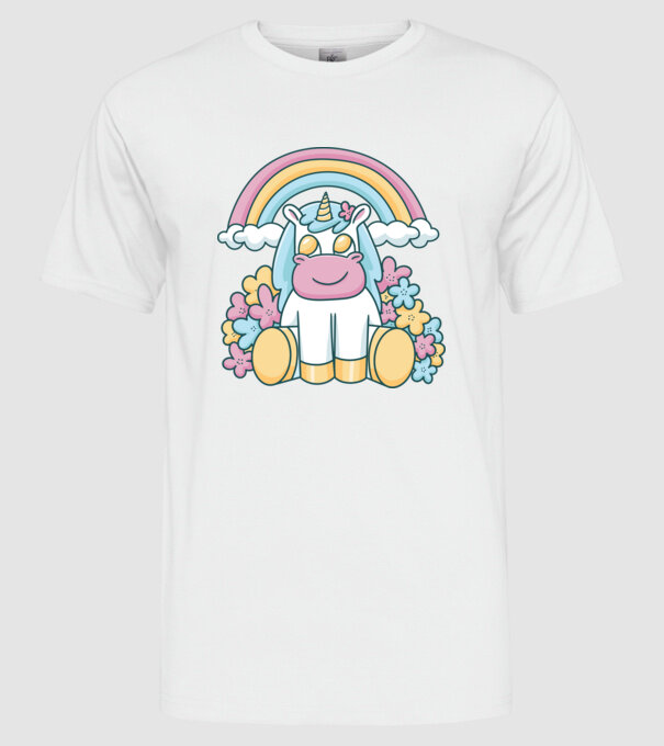 Unicorn drăguț model alb pe tricou