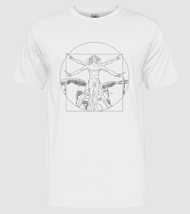 Da Vinci tobe model alb pe tricou