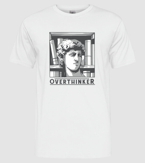 Statuia lui David model alb pe tricou