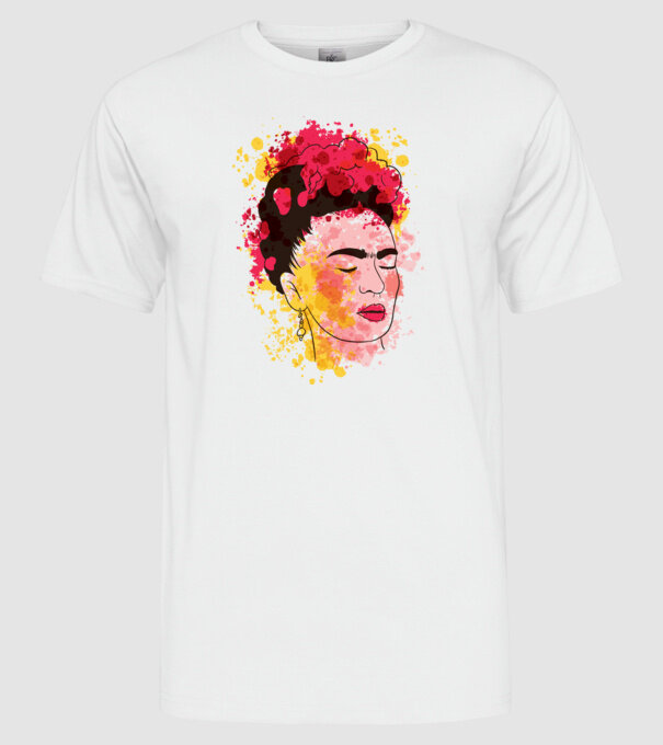 Frida Kahlo model alb pe tricou